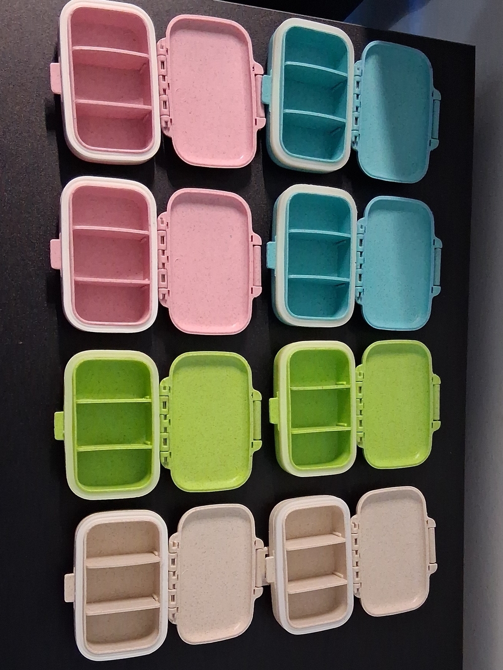 Set Of 8, 3x A Day Pill Organizer Cases, Daily, BPA Free, Silicone Seal
